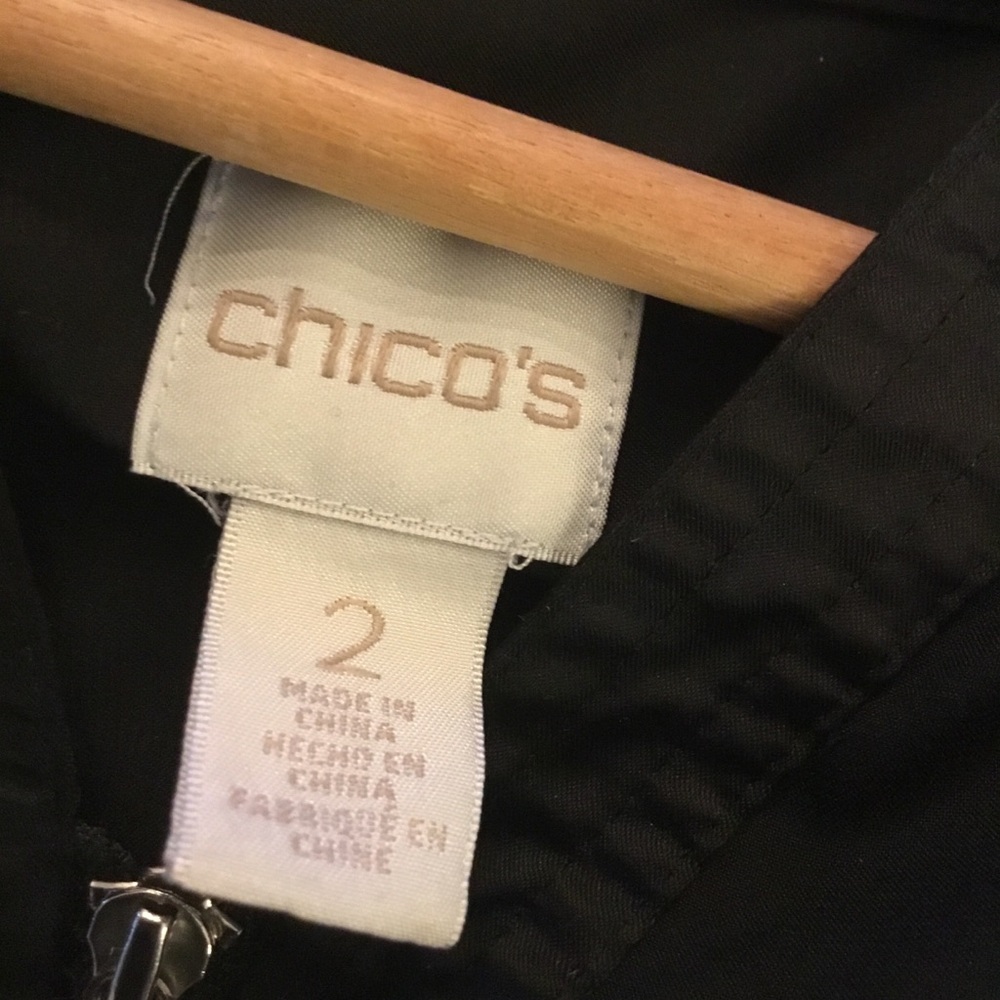 Chico’s Women’s Black Long Sleeve Blouse with Zipper Size Large - Picture 5 of 7